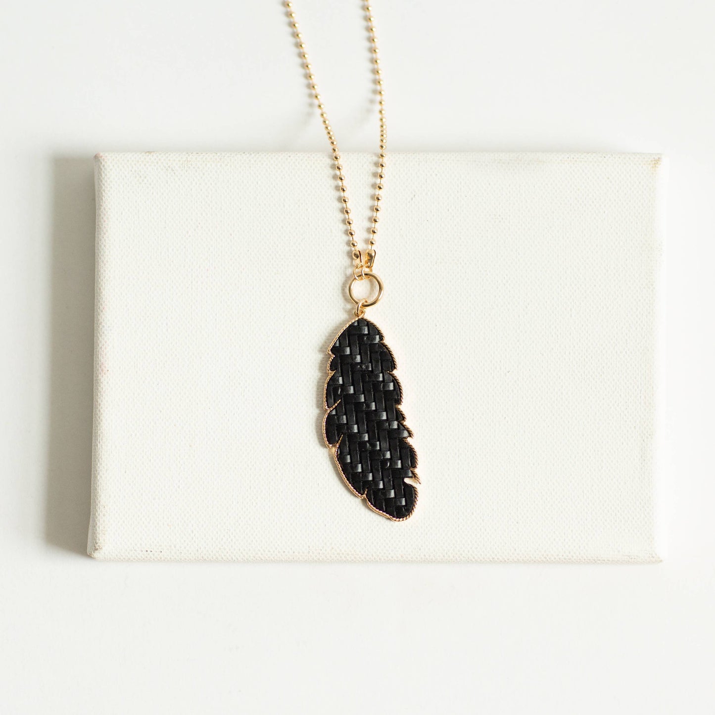 Black & Gold leaf necklace