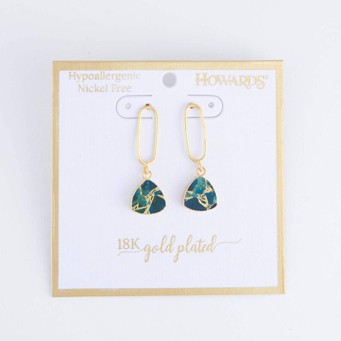 Drop Earrings Textured Genuine Stone