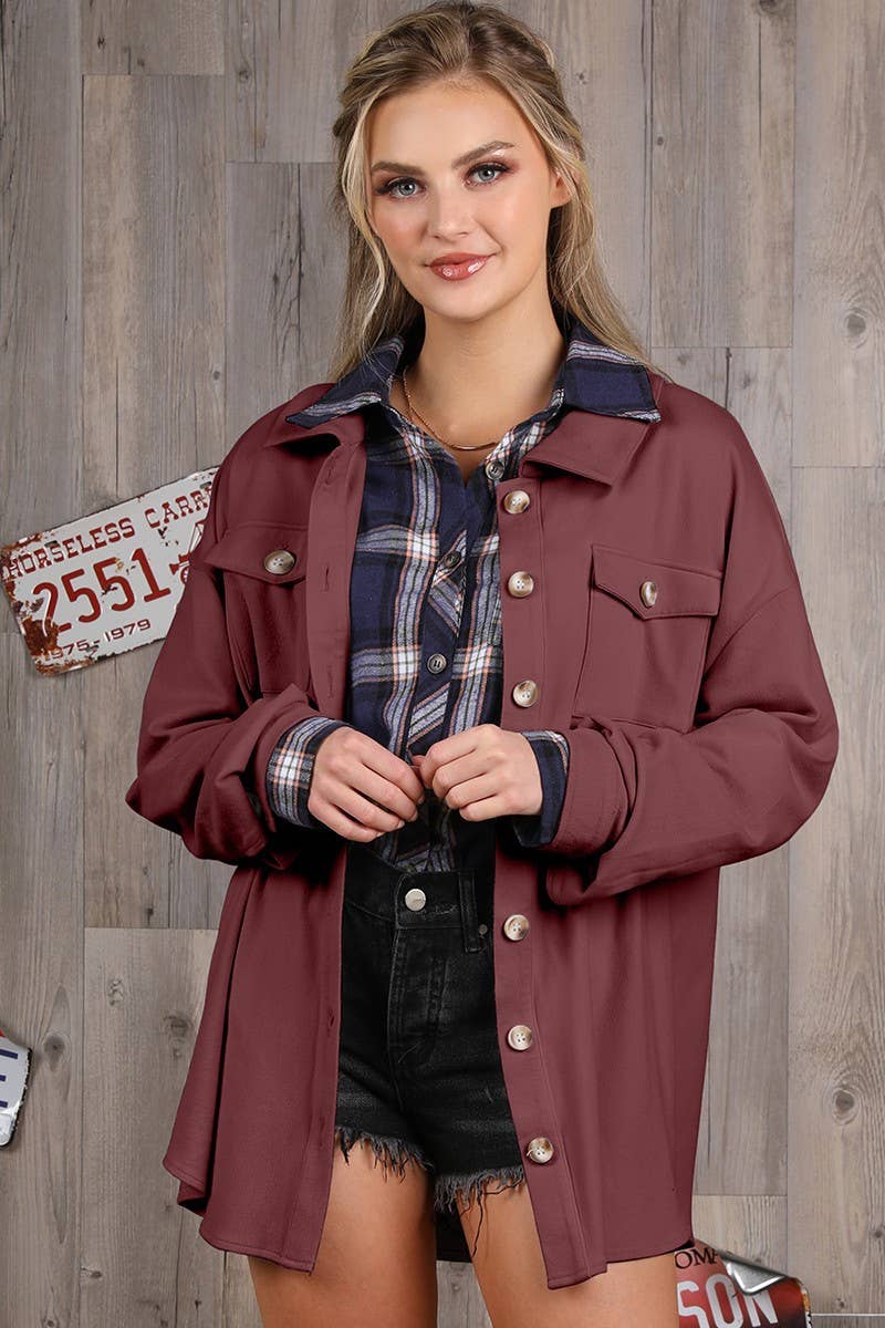 Mauve/Brown super soft oversized jacket