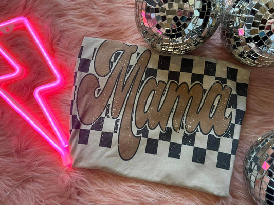 BROWN MAMA CHECK TEE