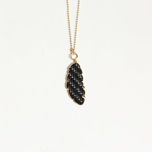 Black & Gold leaf necklace