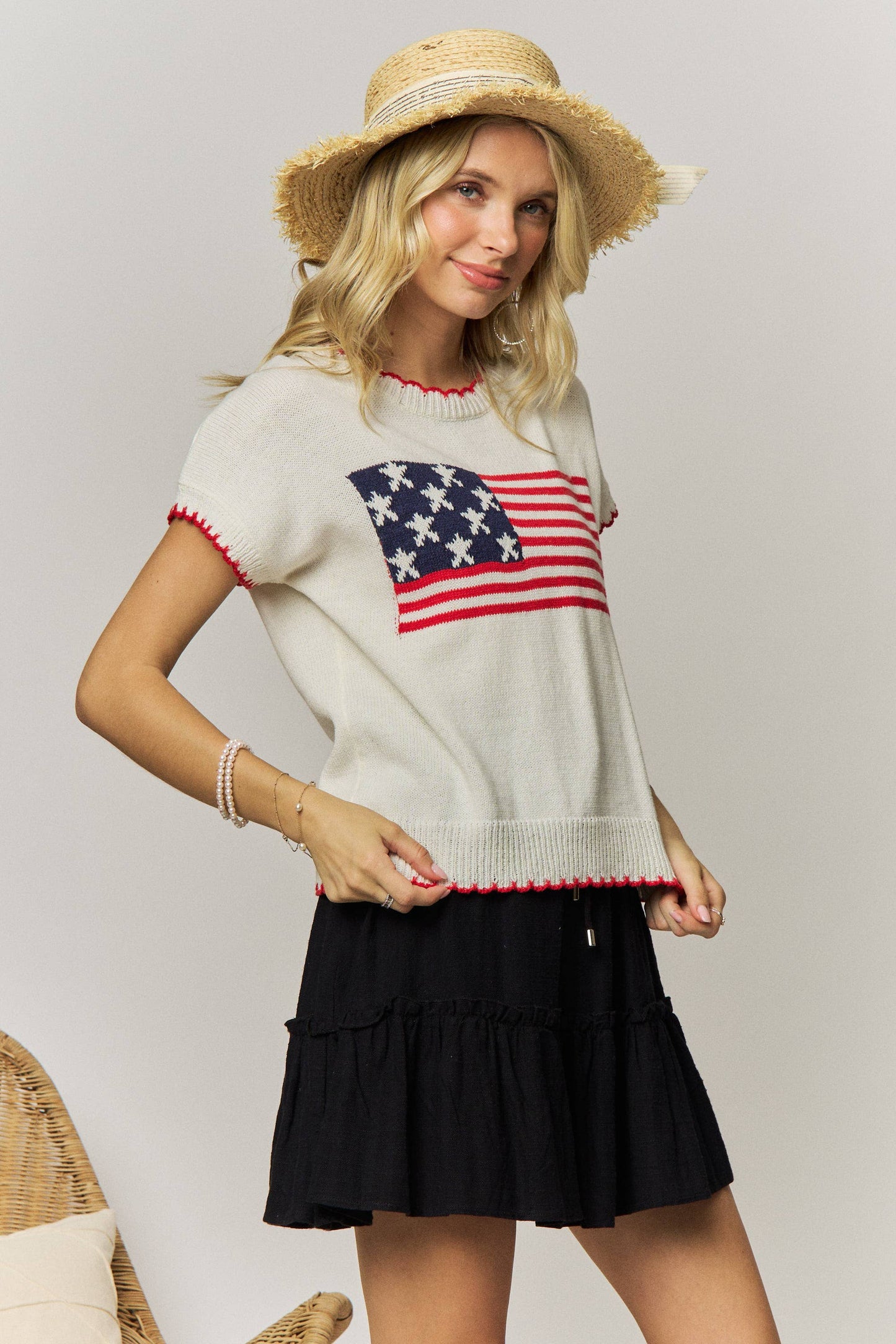 American flag knit sweater