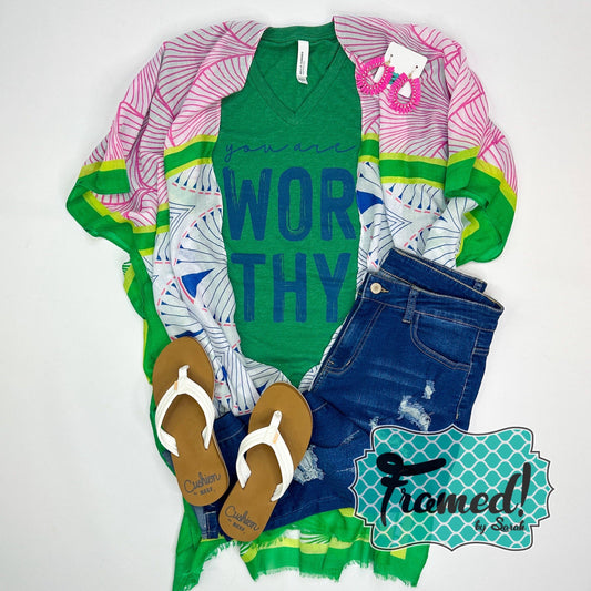 Pink, Green & Navy Kimono