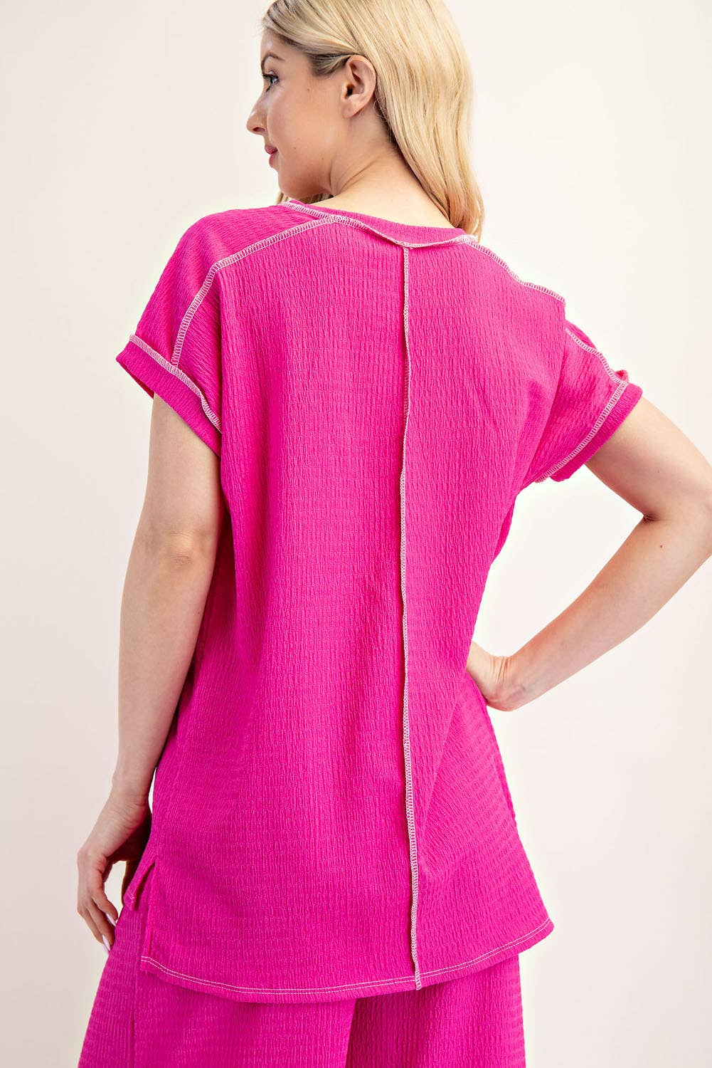 Relaxed fit textured top - plus