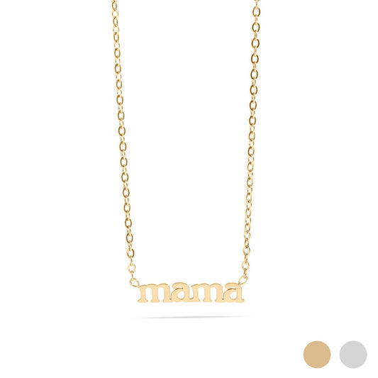 18K Gold Stainless Steel Mama Charm Necklace