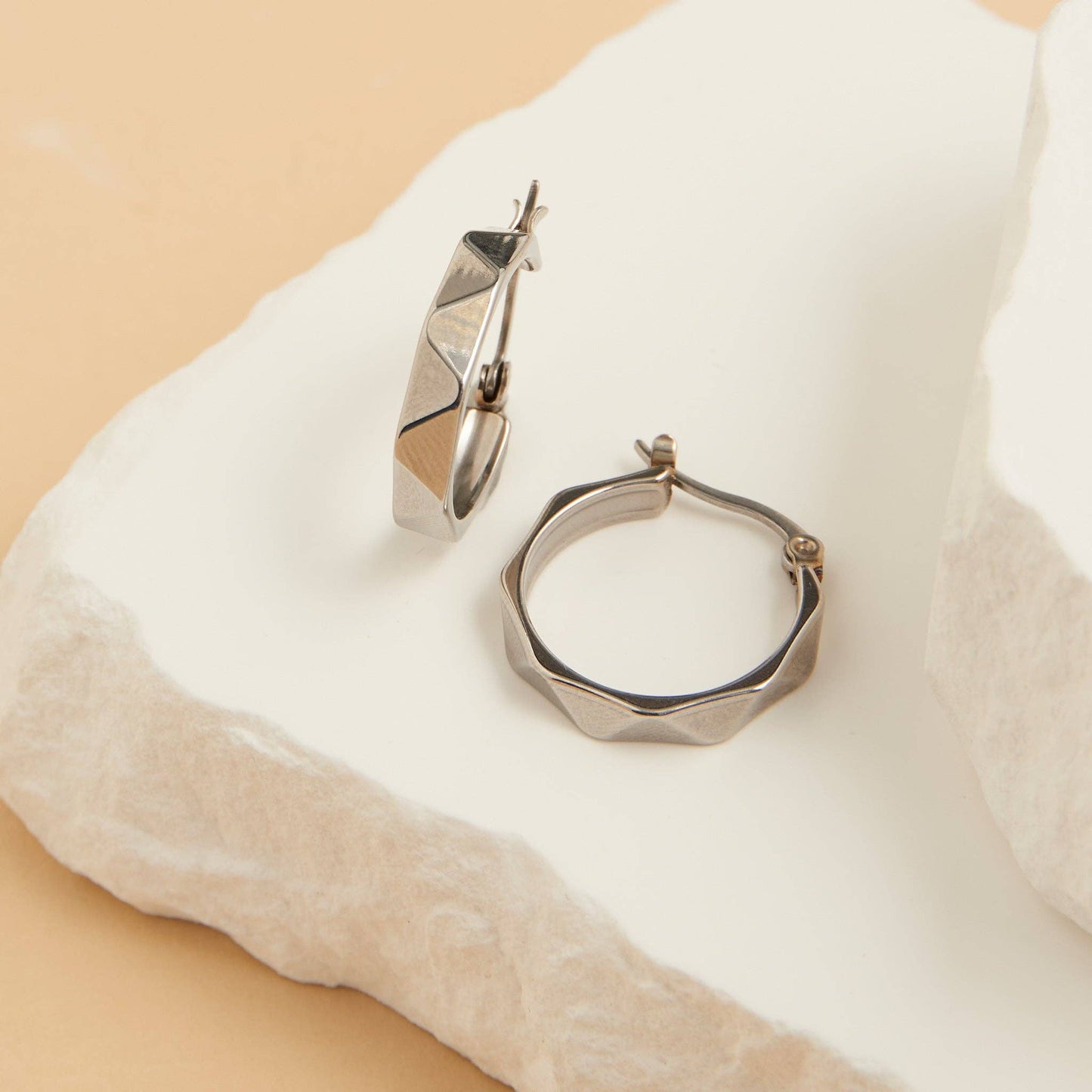 Waterproof Earrings Abstract Hoop