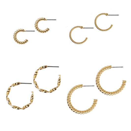 Textured Hoops Set Of 4