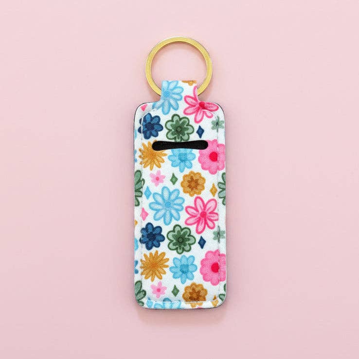 Lip Balm Keychain Holder - Watercolor Florals