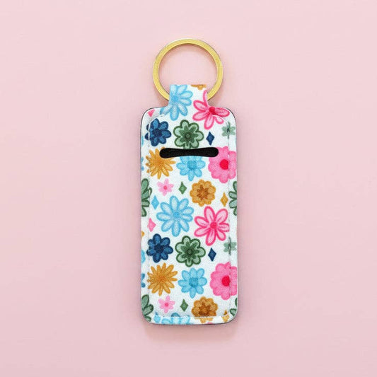 Lip Balm Keychain Holder - Watercolor Florals