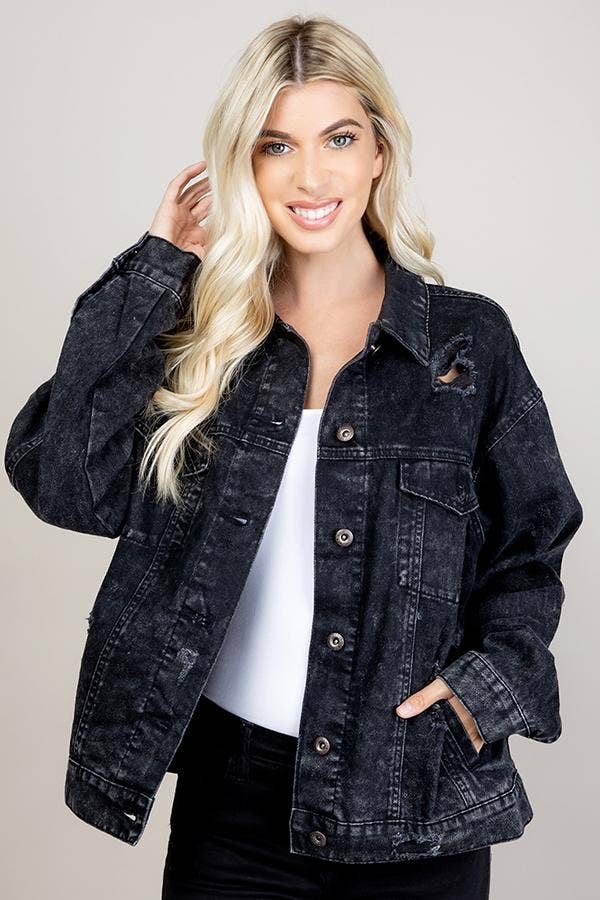 Destroyed Oversize Denim Jacket
