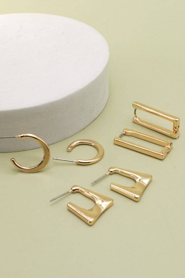 TRIO HOOP EARRING SET