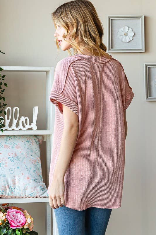 Ribbed Top Exposed Seam