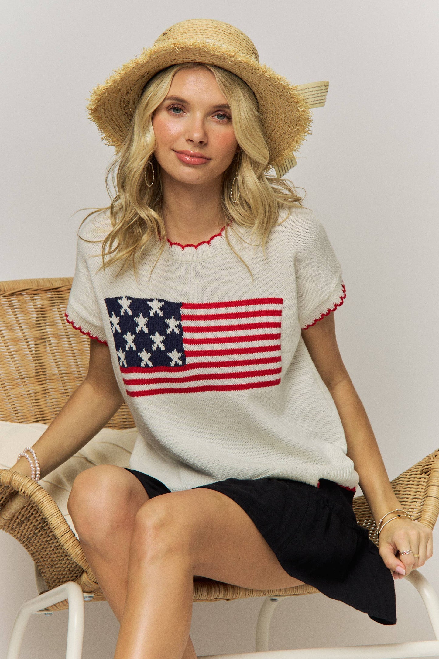 American flag knit sweater