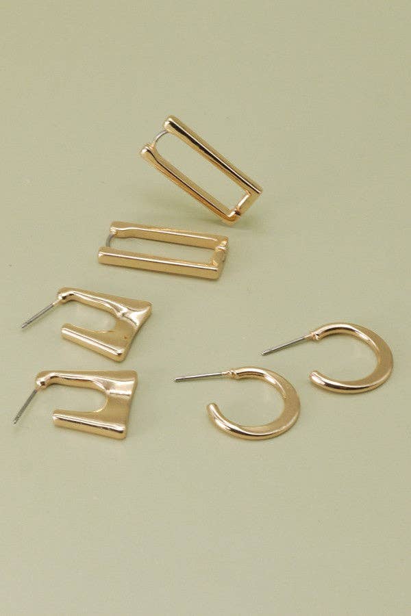 TRIO HOOP EARRING SET