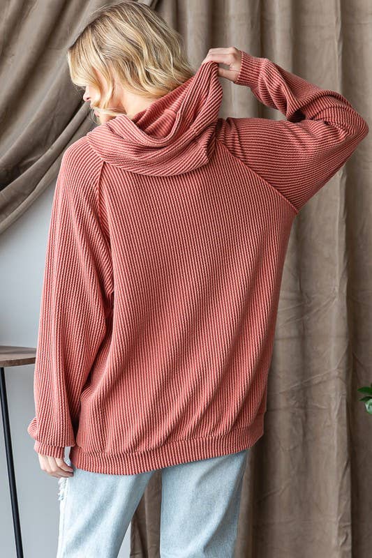 Ribbed Hoodie Cinnamon