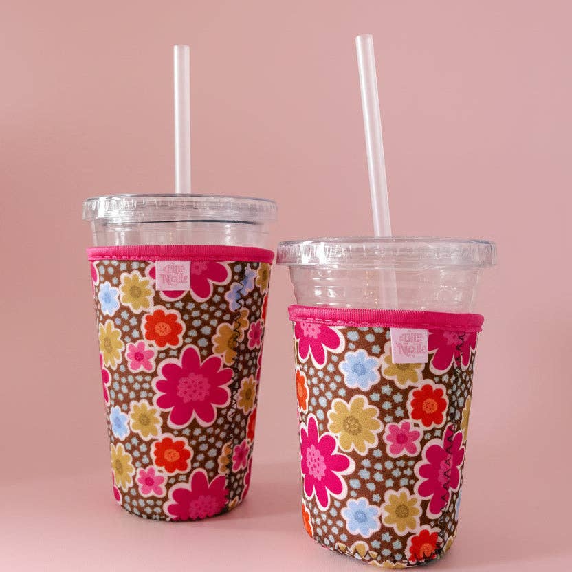 Coffee Cup Cover - Caroline's Cosmos- Iced Drink Sleeve