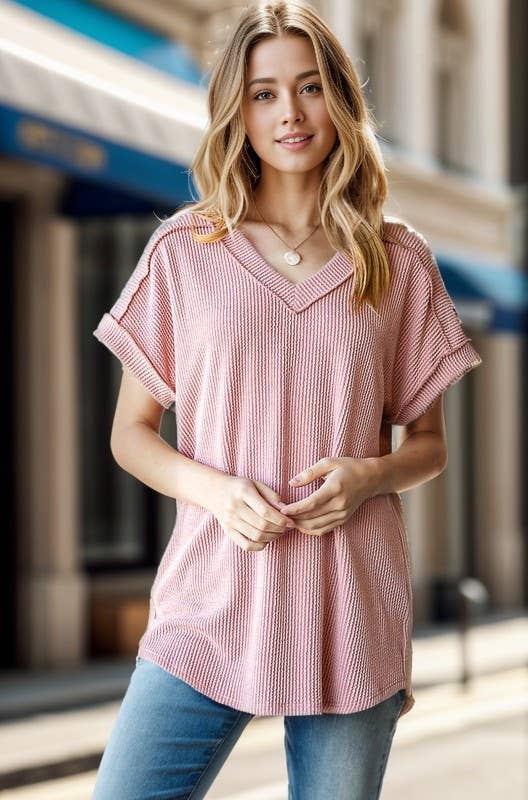 Ribbed Top Exposed Seam