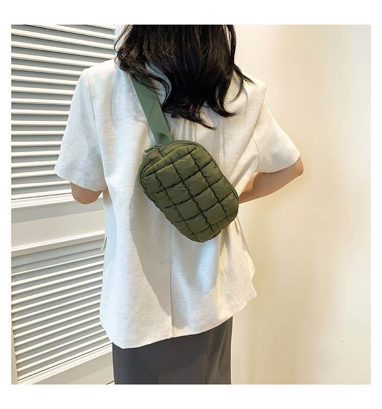 Puffer quilted sling bag