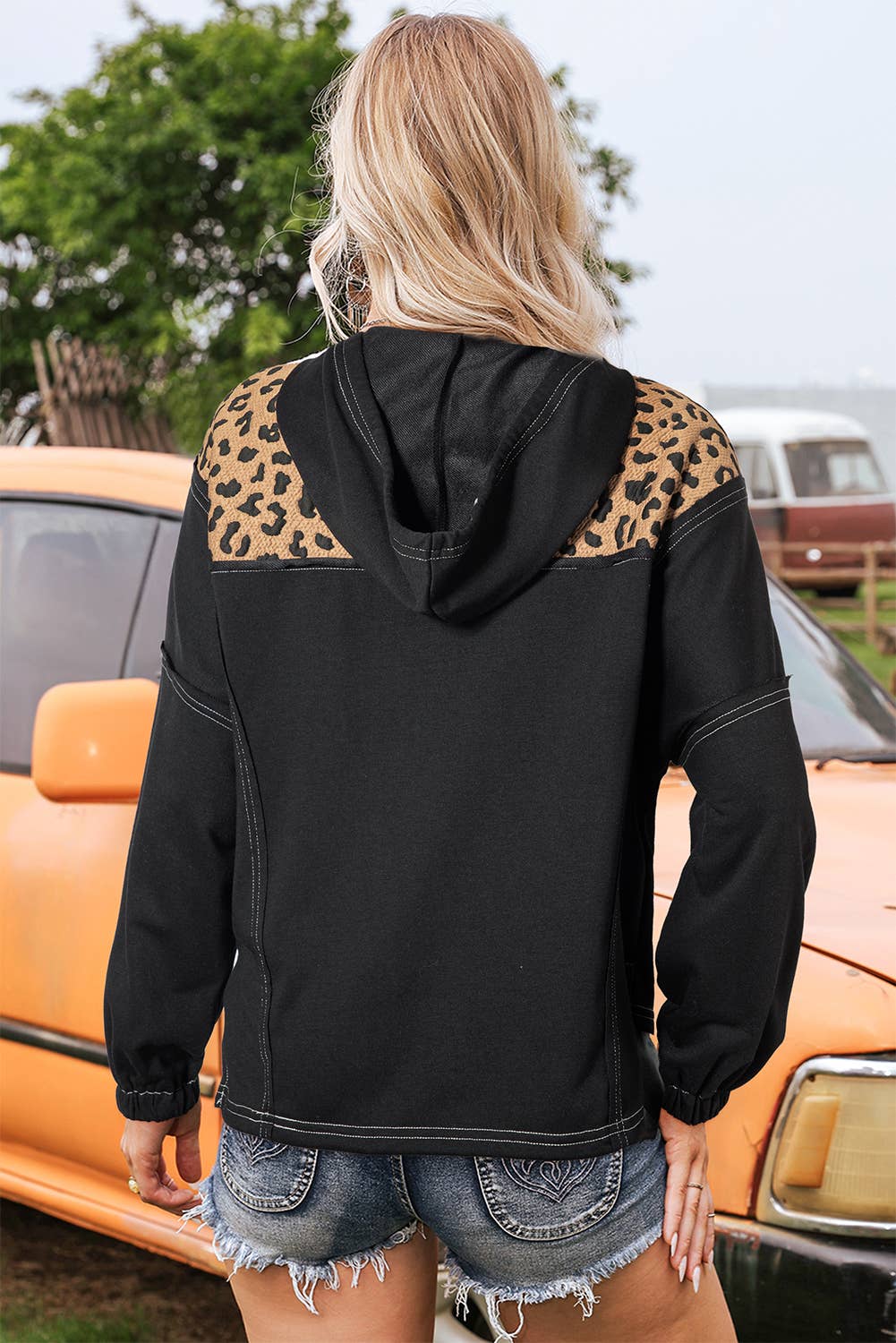 Leopard Quarter Zip Hoodie