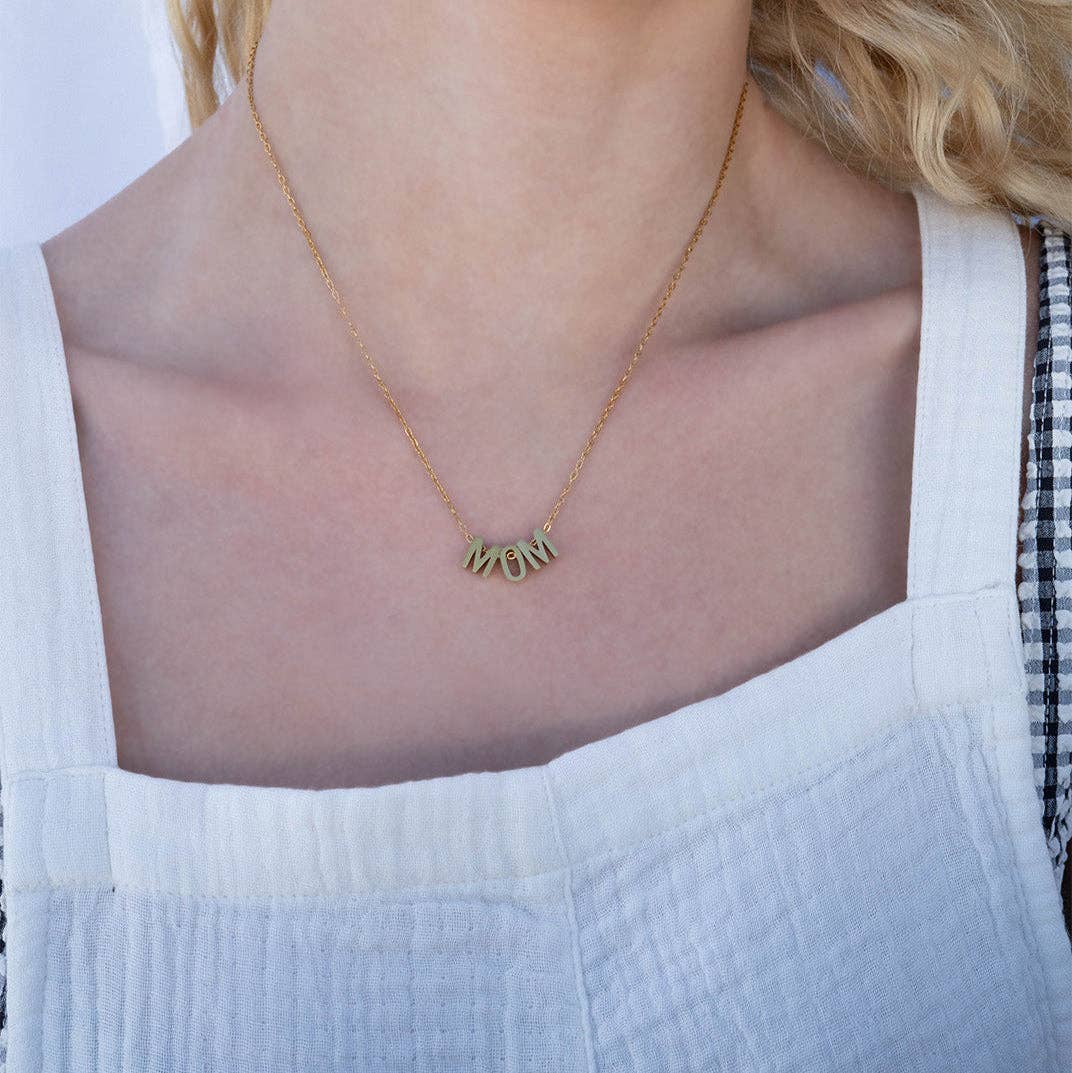 18K Gold Stainless Steel Mom Necklace