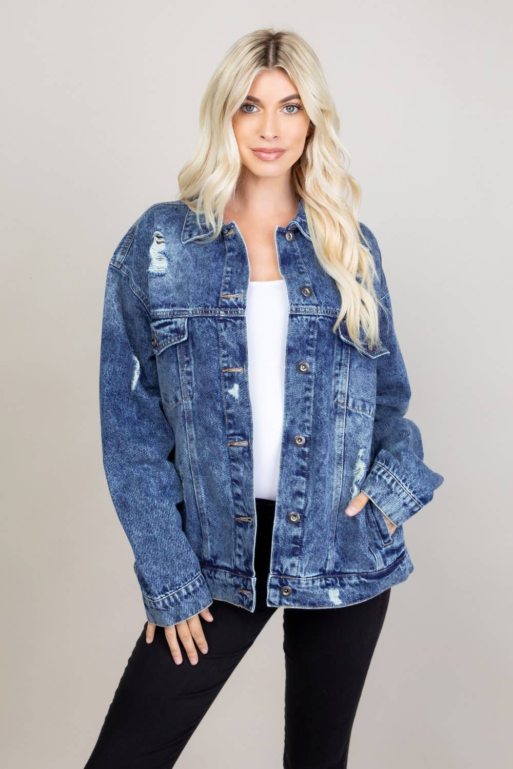 Destroyed Oversize Denim Jacket