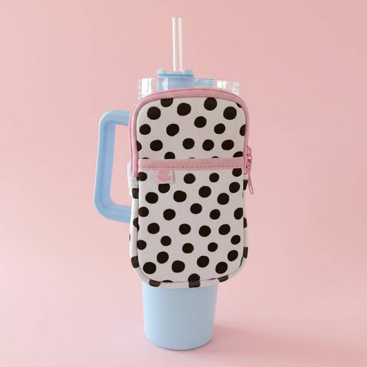 Water Bottle Backpack - Brown Dots