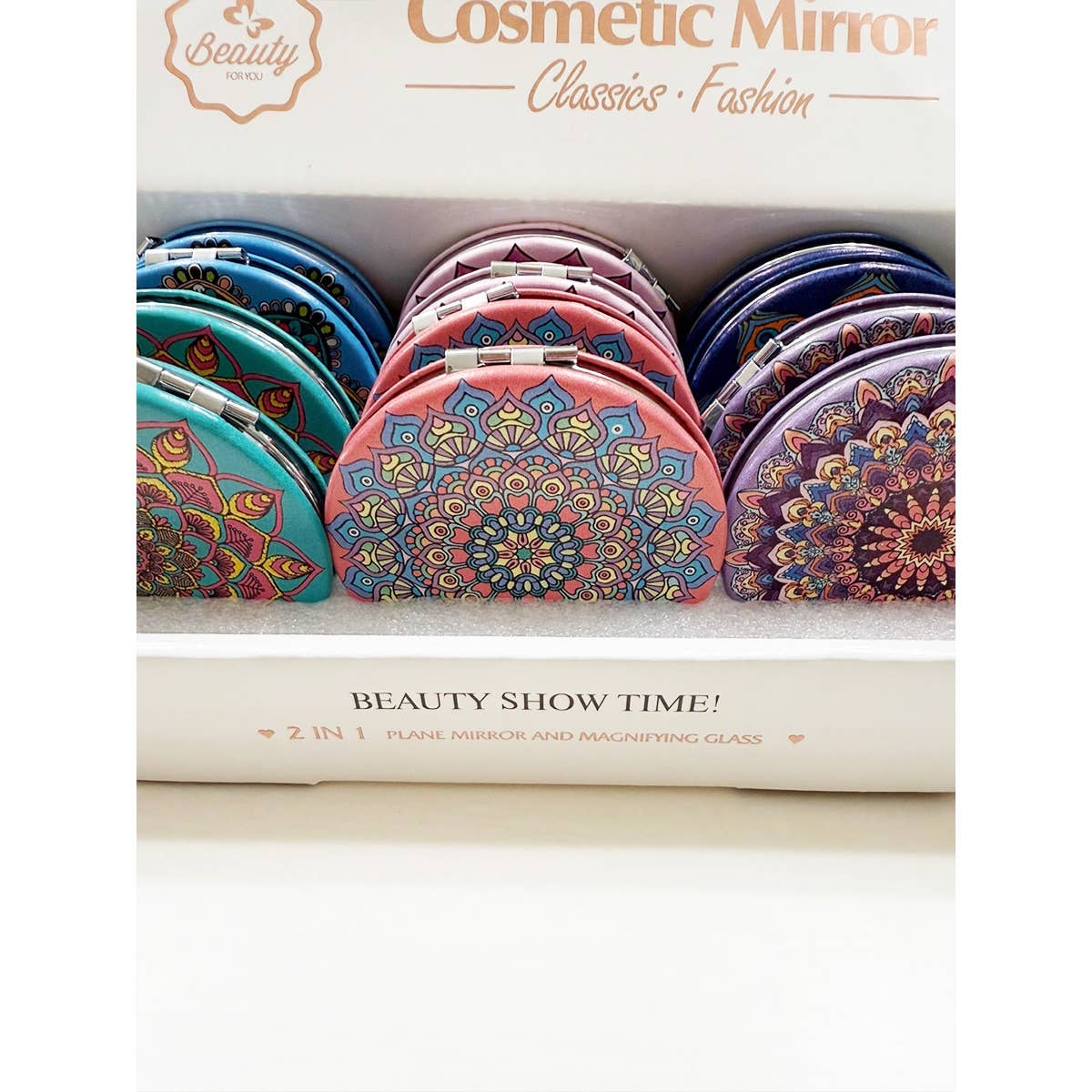 Mandala Double Sided Circle Cosmetic Mirror