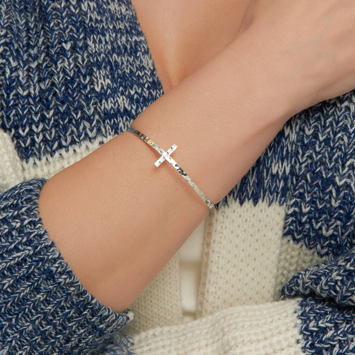 Terra Inspirational Cross Bangle Bracelet