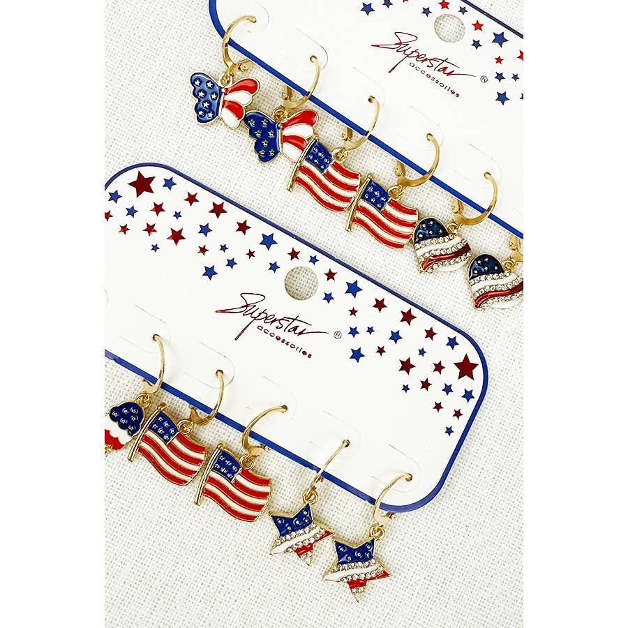 4TH OF JULY Huggie Earrings