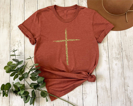 Gold Cross Faith Tee