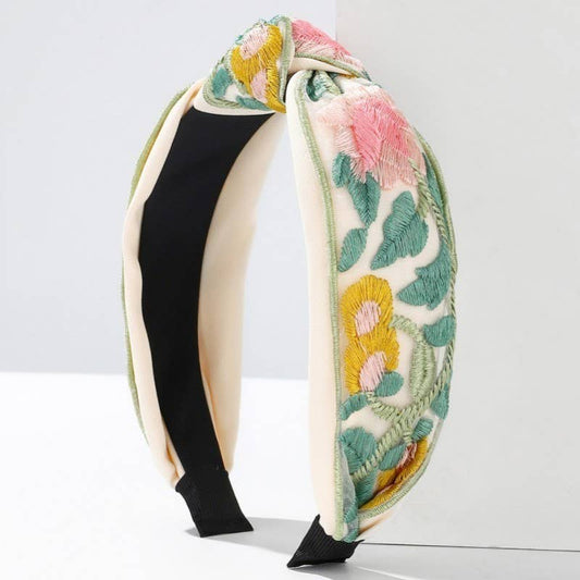 Floral Embroidered Headband