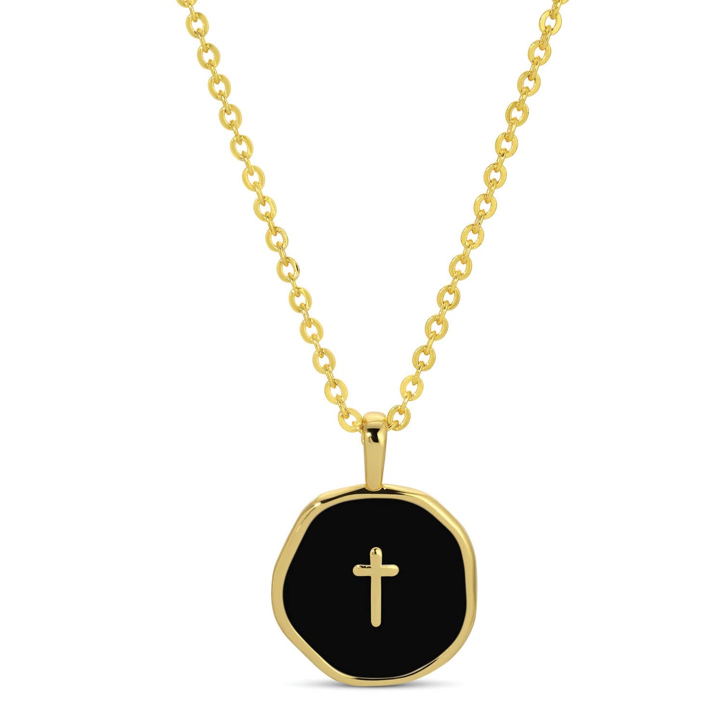 Minimal Cross Medallion Necklace