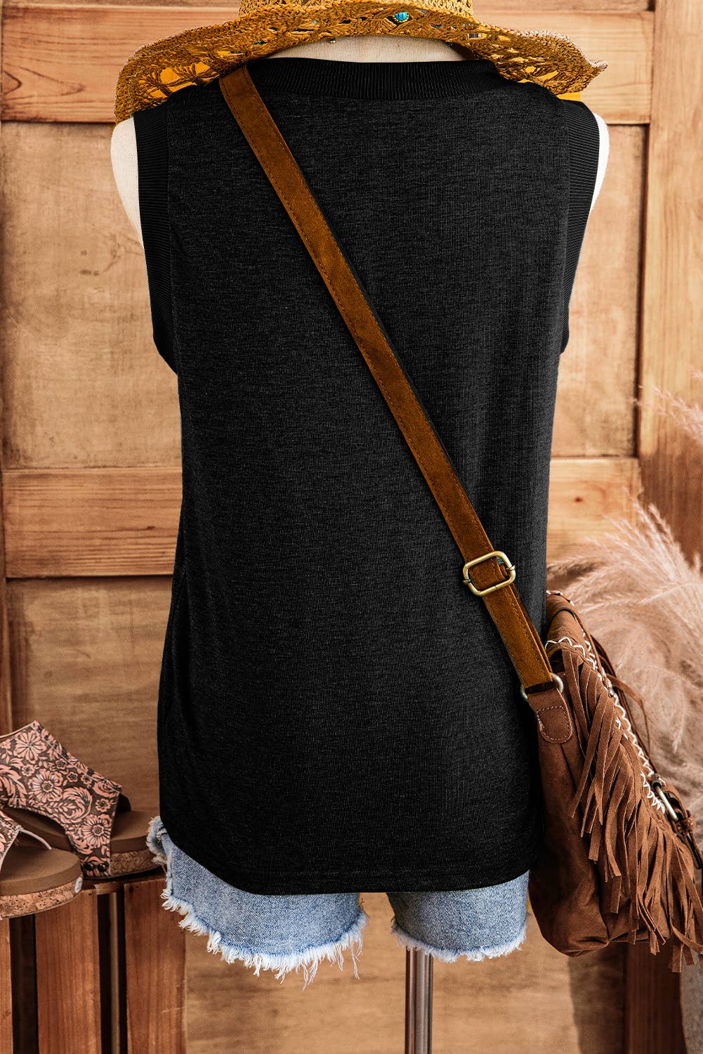 Sequin Star Patched Tank Top