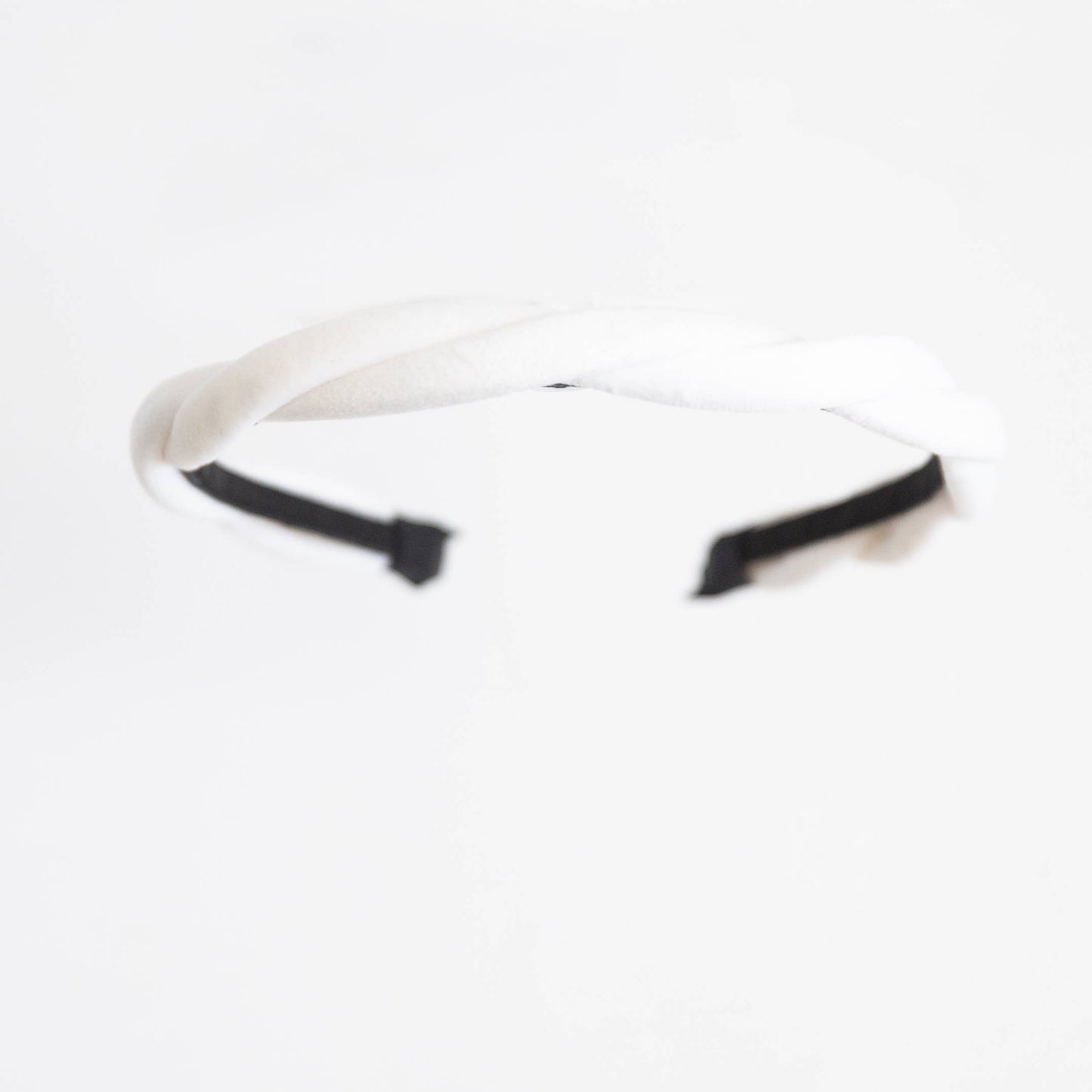 Skinny Twist Velvet Headband - White