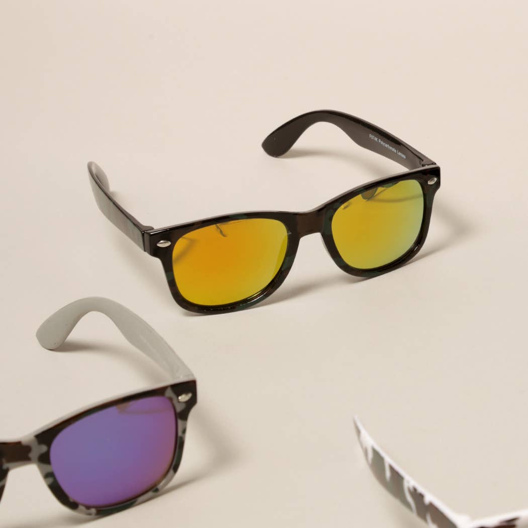 Kids Trendy Camo Pattern Sunglasses