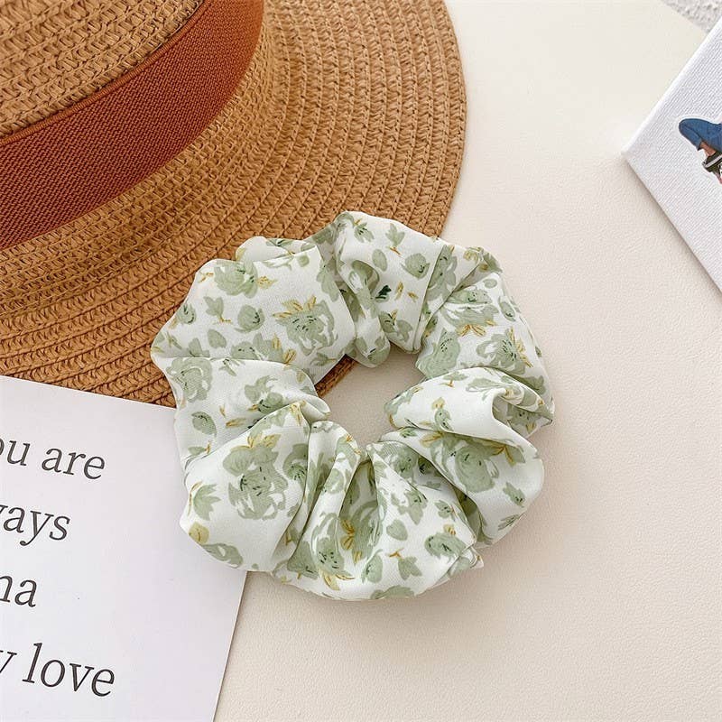 Chiffon Floral Scrunchies (set of 3)