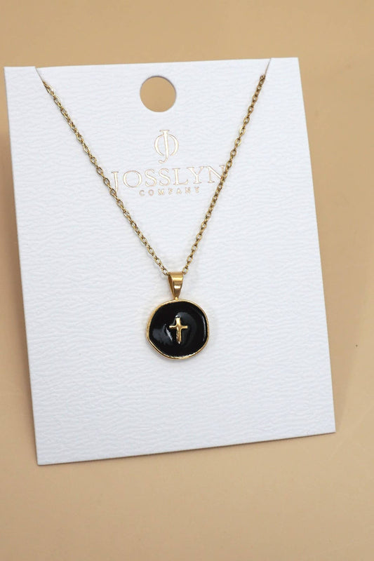 Cross coin necklace