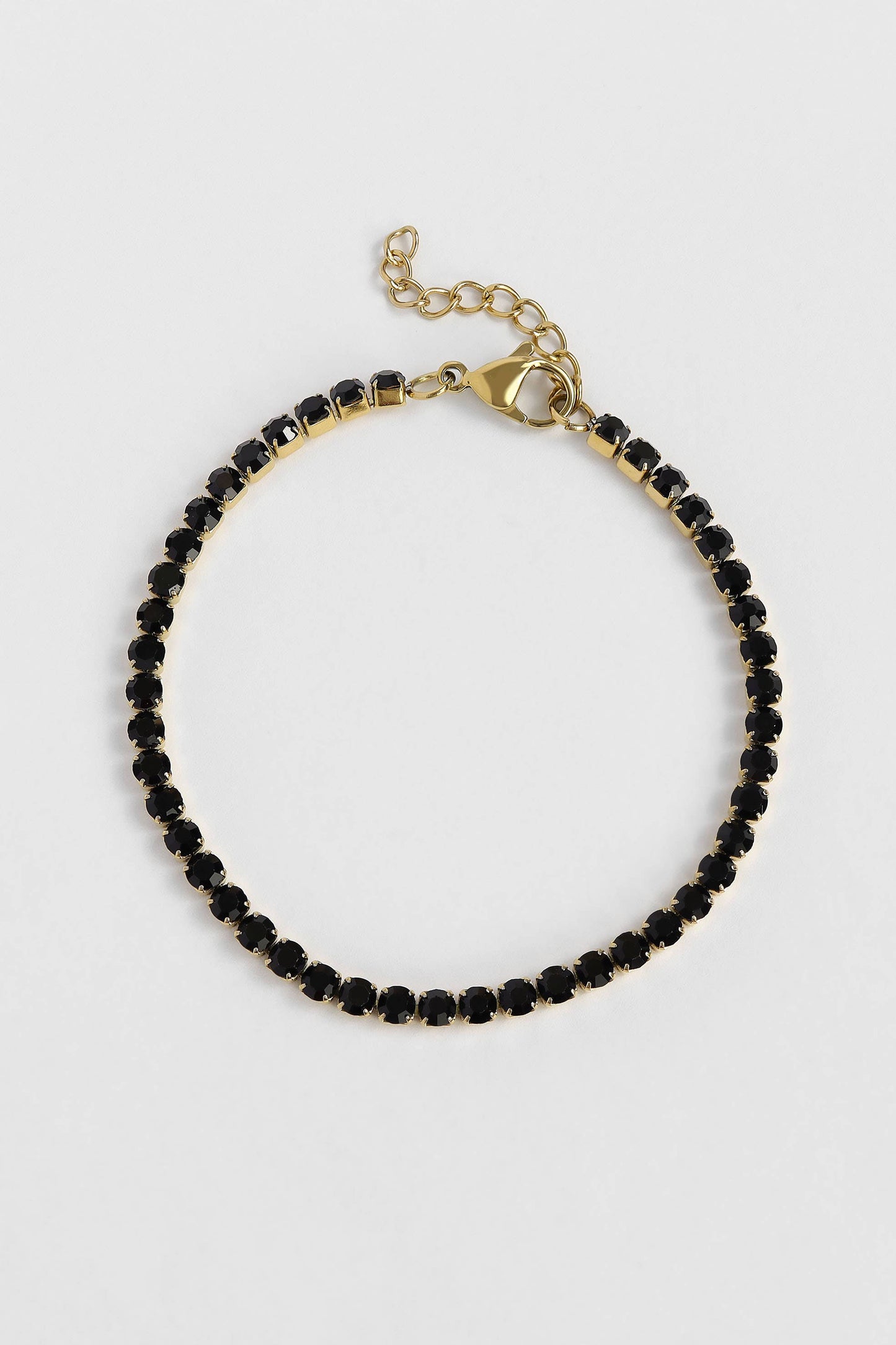 18k Gold PVD Coated Stainless Steel Jet Rhinestone