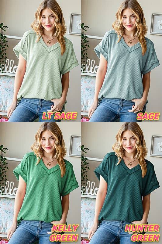 Ribbed Top Exposed Seam