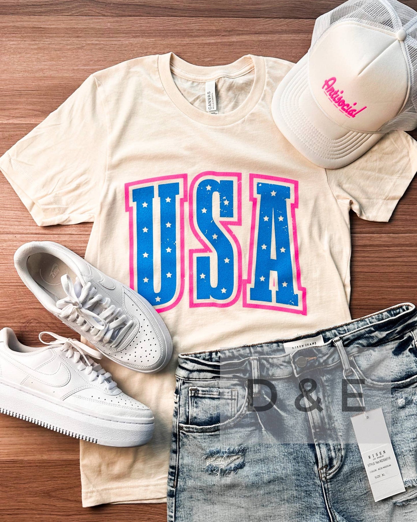 Neon USA Patriotic Graphic Tee
