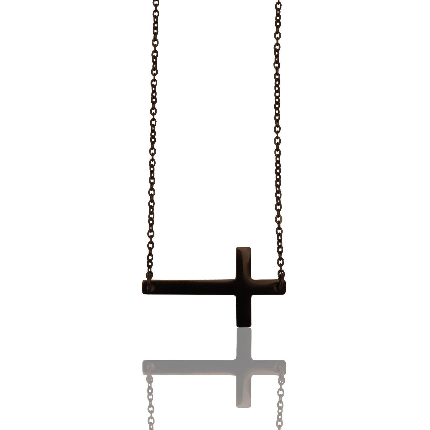 Stainless Steel Horizontal Cross Necklace