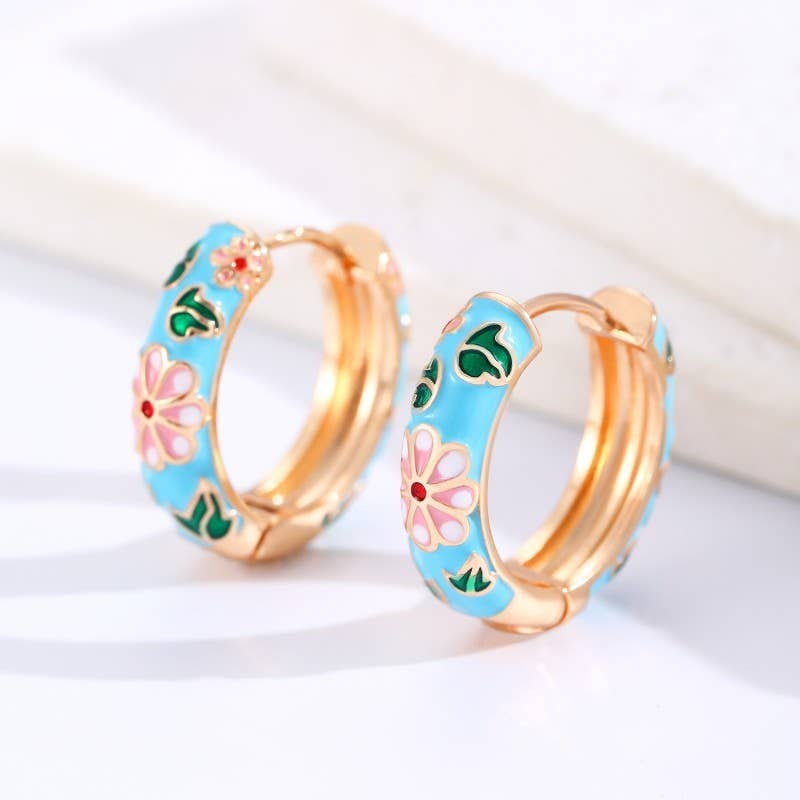 Vintage floral hoops