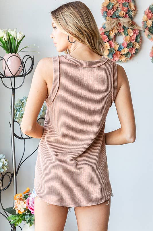 Ribbed tank charcoal