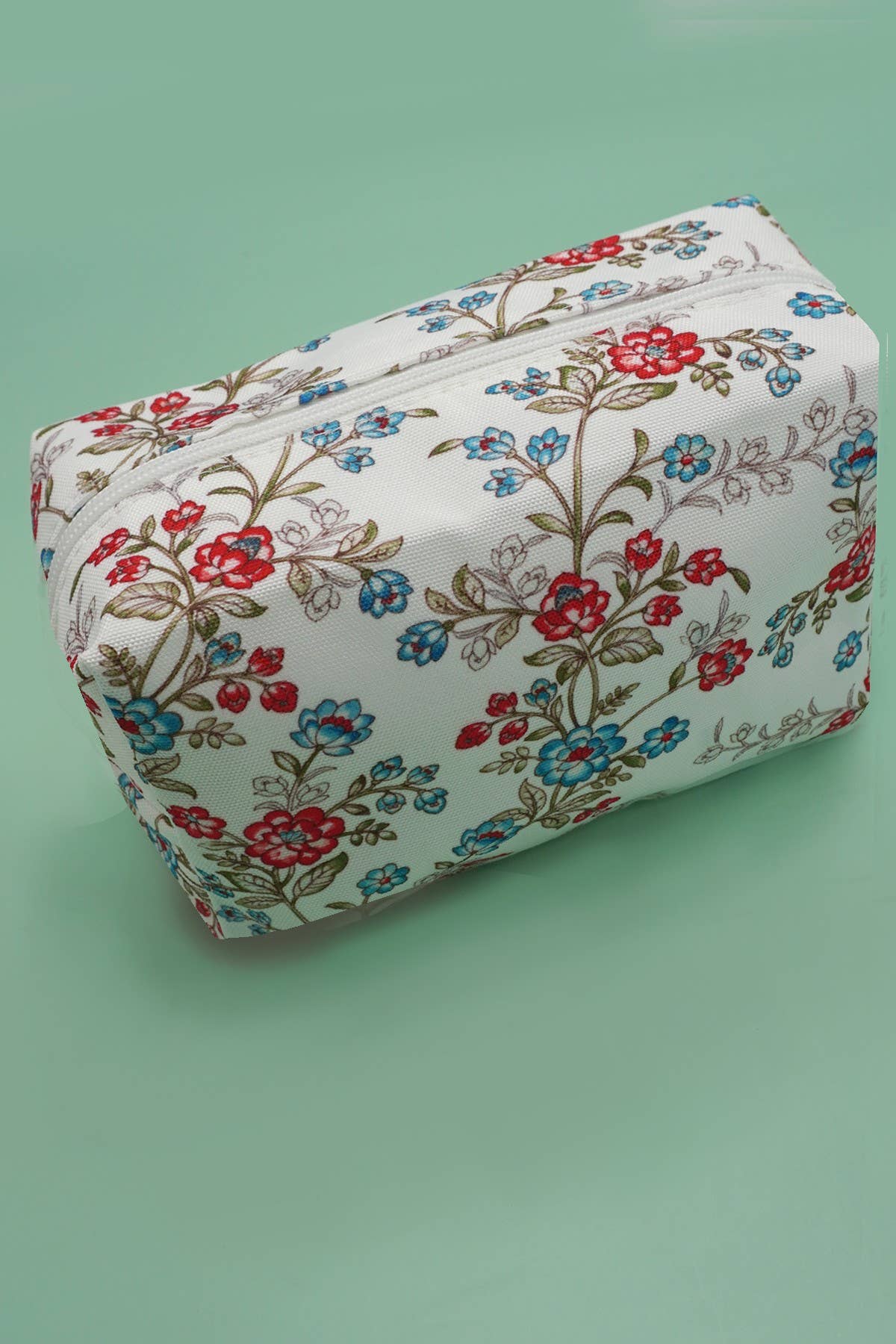 Floral makeup pouch