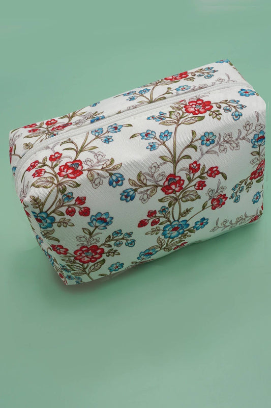Floral makeup pouch