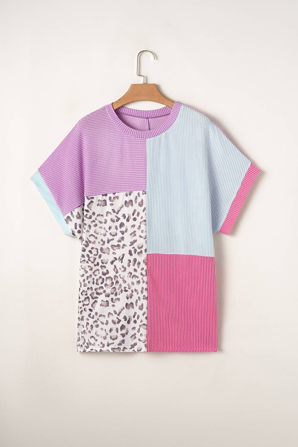 Plus Size Leopard Colorblock