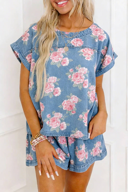 Floral Denim Set