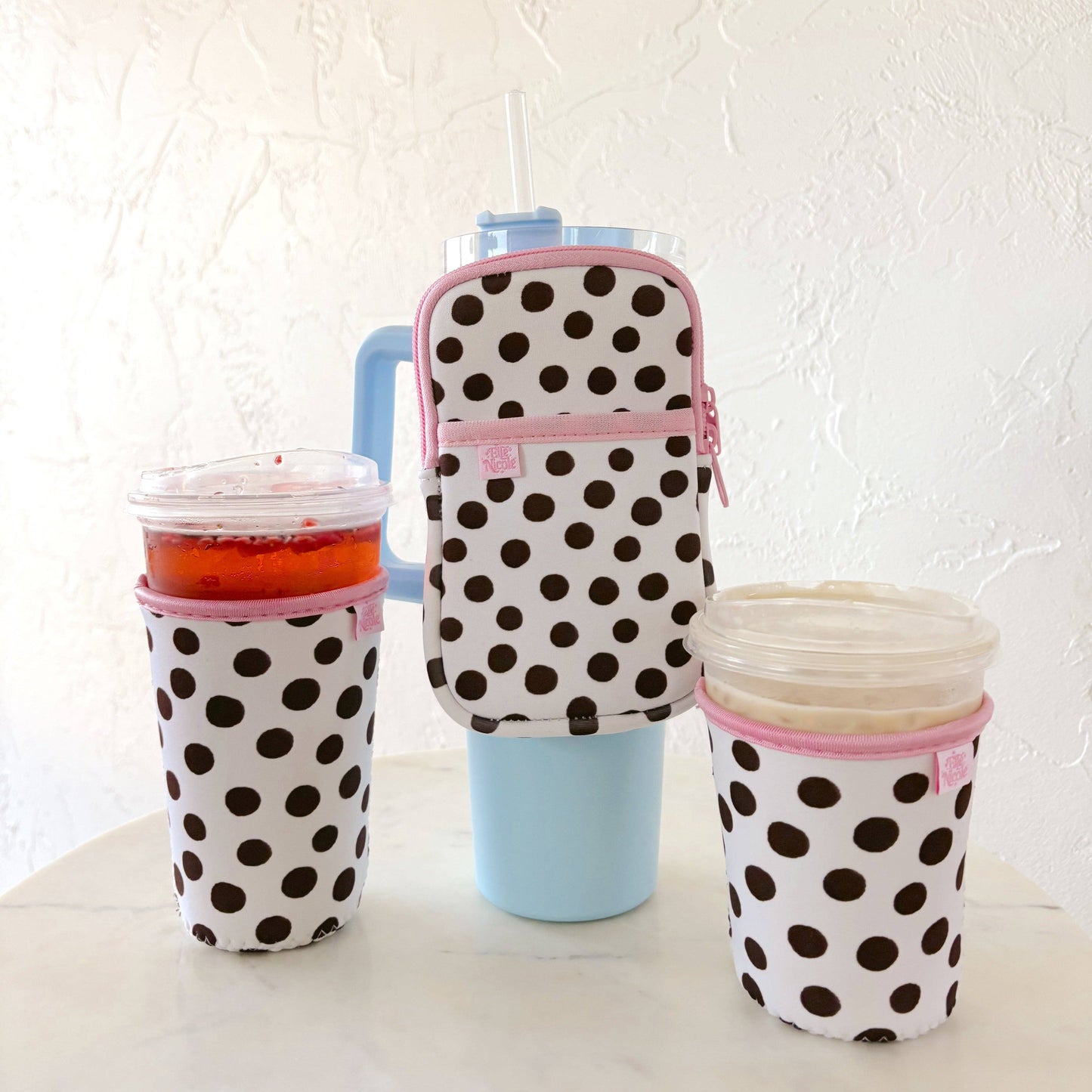 Water Bottle Backpack - Brown Dots