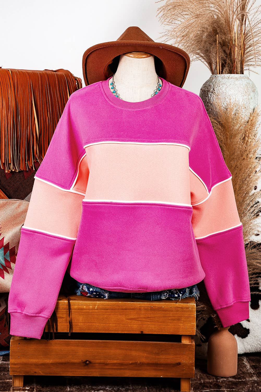 Colorblock Drop Shoulder Sweatshirt