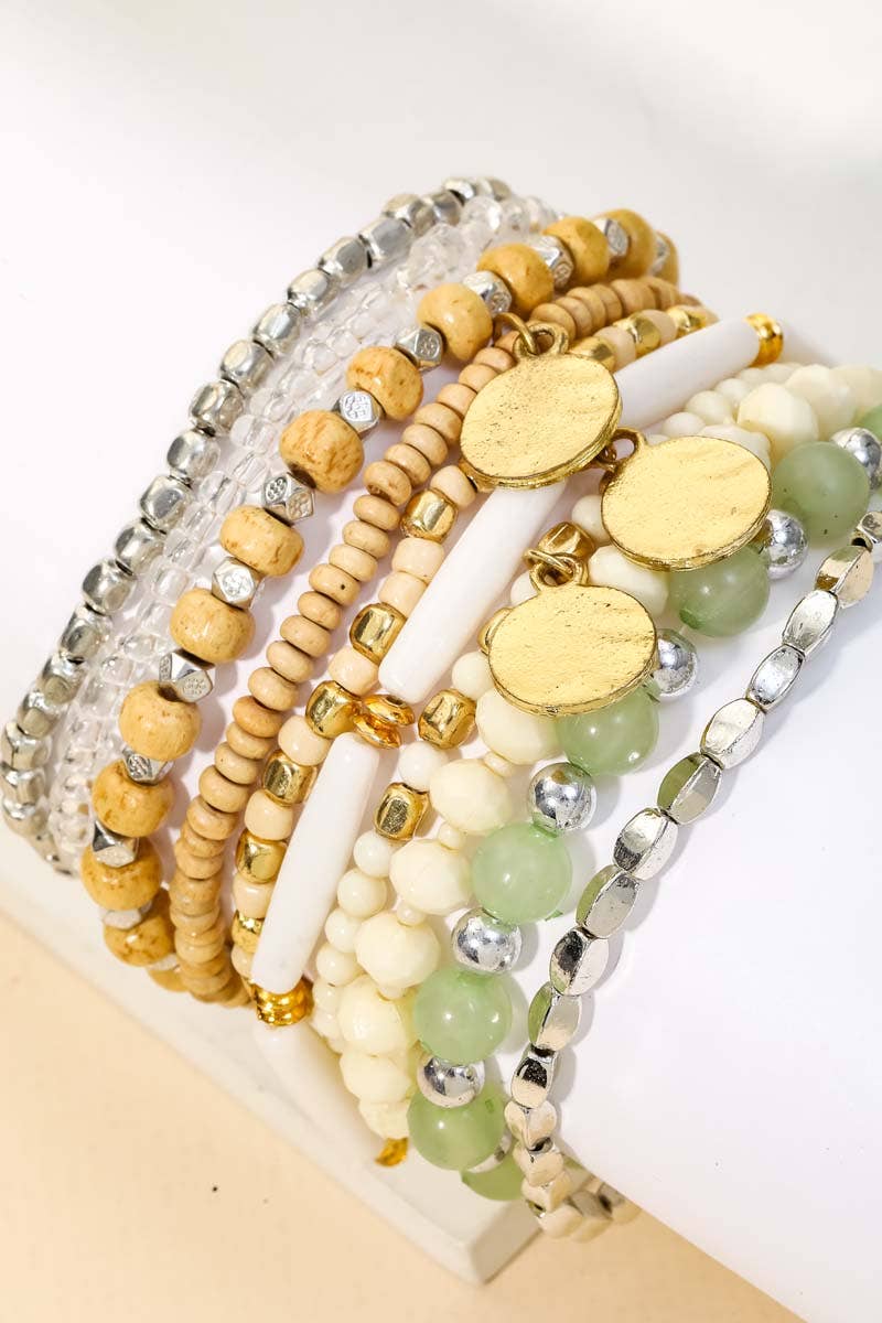 Multi Bead Stretch Bracelet Set